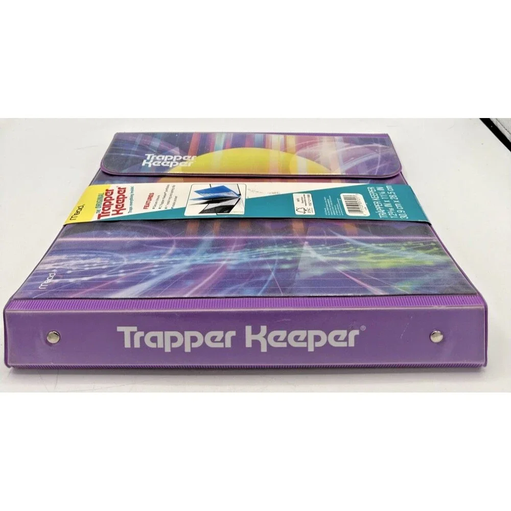 Mead Trapper Keeper Purple Sunset Binder Vintage Inspired 80s 90s Portfolio NEW